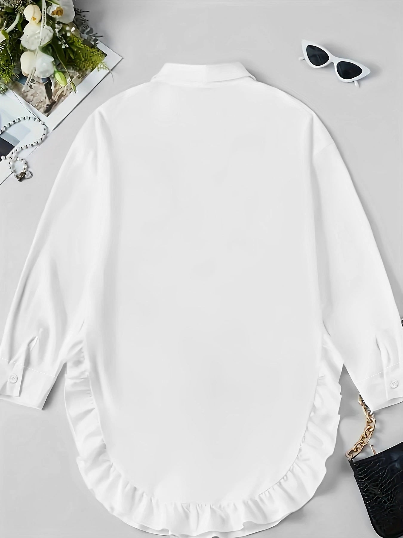 Camille Luxe Ruffle Shirt Dress