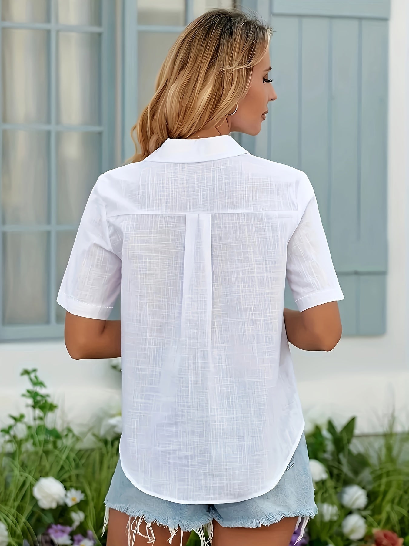 Harper Classic Coastal Button-Down Blouse