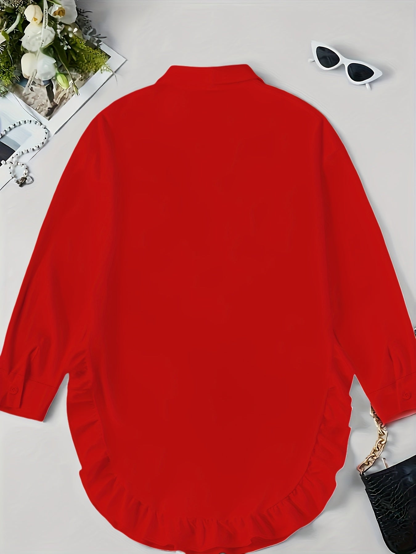 Camille Luxe Ruffle Shirt Dress