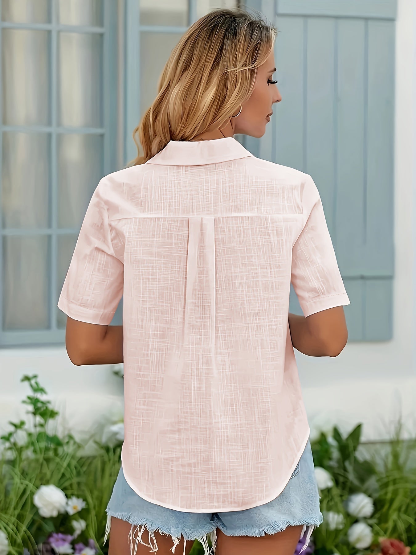 Harper Classic Coastal Button-Down Blouse